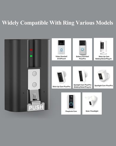 7400mAh Upgraded 2-Pack Replacement for Ring Doorbell Battery V4 | Rechargeable Camera Batteries with Charger Station for Ring Video Doorbell 2/3/3 Plus/4, Spotlight Cam, Stick Up Cam in Kuwait