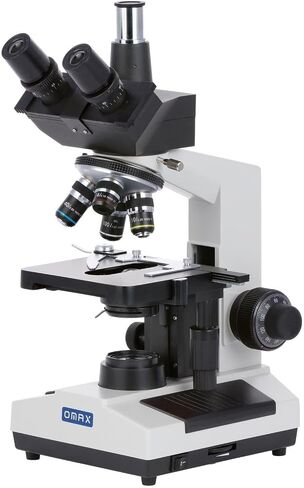 OMAX M837TL 1600X Trinocular Biological Compound Microscope | 40X-1600X Magnification Range LED Ring Light in Kuwait