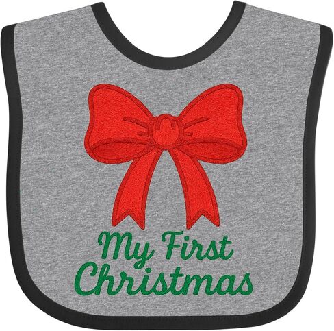 inktastic My First Christmas Red Bow Baby Bib in Kuwait