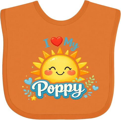 inktastic I Love My Poppy Sunshine Baby Bib in Kuwait