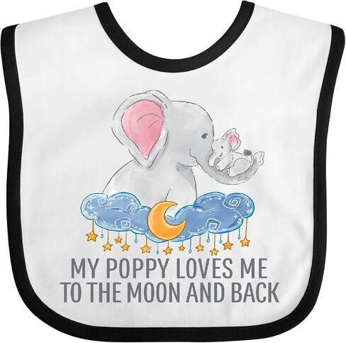 My Poppy Loves Me To the Moon and Back Elephants in Clouds Baby Bib in Kuwait