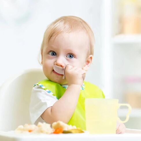 PandaEar Set of 3 Silicone Baby Bibs & 6 Pack Silicone Baby Spoons in Kuwait