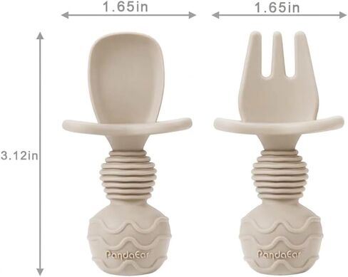 PandaEar Set of 3 Silicone Baby Bibs & 6 Pack Silicone Baby Spoons in Kuwait