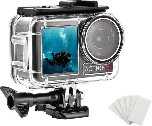 Waterproof Case for DJI Osmo Action 5 Pro/4/3 Camera 60M Dive Housing | Underwater housing with anti-fog inserts Screw for deep diving snorkeling surfing skiing swimming and underwater photography in Kuwait