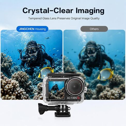 Waterproof Case for DJI Osmo Action 5 Pro/4/3 Camera 60M Dive Housing | Underwater housing with anti-fog inserts Screw for deep diving snorkeling surfing skiing swimming and underwater photography in Kuwait