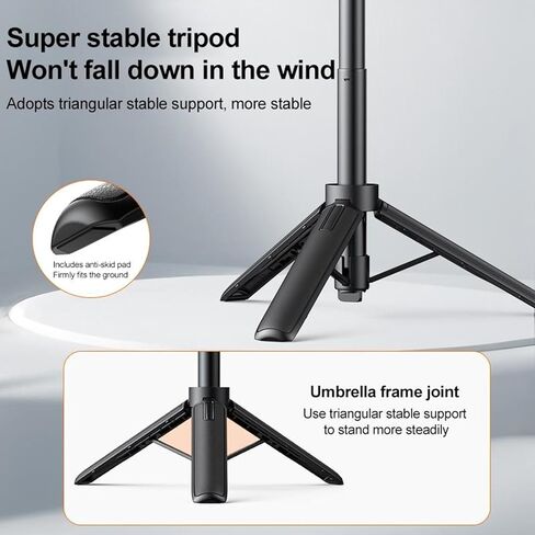 ciciglow Magnetic Selfie Stick Tripod, Extendable 7.5in to 20.8in with 4 Height Levels and, Triple Support System for Taking Photos, Selfies, Videos in Kuwait