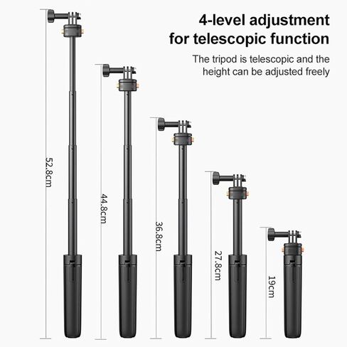 ciciglow Magnetic Selfie Stick Tripod, Extendable 7.5in to 20.8in with 4 Height Levels and, Triple Support System for Taking Photos, Selfies, Videos in Kuwait