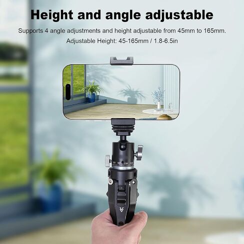 Tbest Tabletop Tripod Aluminum Alloy Adjustable Height Desktop with 1/4 Inch Screw for DSLR Camera Camcorder Projector Photography Enthusiasts in Kuwait