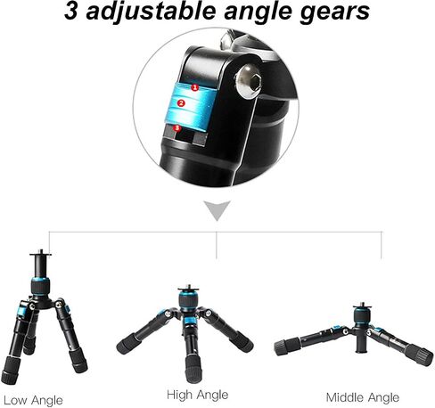 Aluminum Alloy Mini Table Tripod with Adjustable Heights for Camera Streaming Black in Kuwait