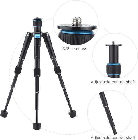 Aluminum Alloy Mini Table Tripod with Adjustable Heights for Camera Streaming Black in Kuwait