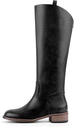 QIV Women’s Knee High Boots – Round Toe Riding Boots with Low Block Heel, Back Zip, Long Tall Fashion Style for Fall & Winter in Kuwait
