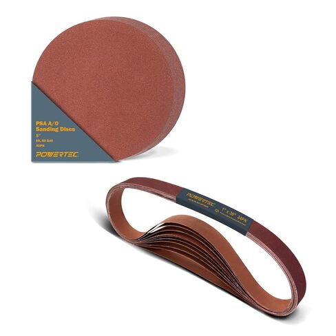 POWERTEC 30 PCS 9 Inch PSA Sanding Disc - 5 Each of 60 80 100 120 180 240 Grits - Assorted Self Adhesive Sandpaper for Drywall, Woodworking, Epoxy with Random Orbital Sanders, DA Sanders (110341V) in Kuwait