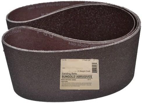 Sungold Abrasives 67664 Premium X-Weight Cloth Aluminum Oxide 80 Grit Edge Sander Belt (Pack of 2), 6" by 89" in Kuwait