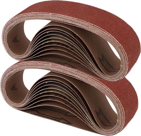 20 Pcs 1.2" x 13" Replacement Sharpening Sanding Belt Kit for Belt Sander | 4 Each of 120/320/600/800/1000 Grits Aluminum Oxide Sanding Belt for Belt Sander Knife Sharpening Wood Metal Polishing in Kuwait