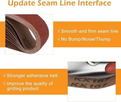 20 Pcs 1.2" x 13" Replacement Sharpening Sanding Belt Kit for Belt Sander | 4 Each of 120/320/600/800/1000 Grits Aluminum Oxide Sanding Belt for Belt Sander Knife Sharpening Wood Metal Polishing in Kuwait