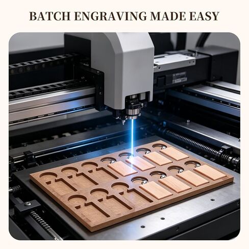 50PCS Wood Keychain Blanks with 14-Slot Keychain Engraving Jig | 14-Slot Engraving Jig, Batch Engraving, Precise Positioning, Perfect for Personalized Gifts in Kuwait