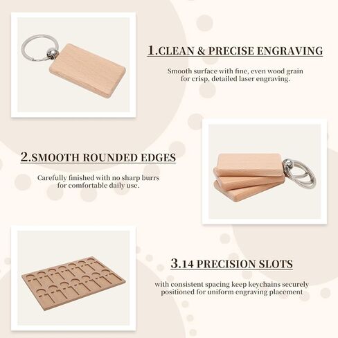 50PCS Wood Keychain Blanks with 14-Slot Keychain Engraving Jig | 14-Slot Engraving Jig, Batch Engraving, Precise Positioning, Perfect for Personalized Gifts in Kuwait