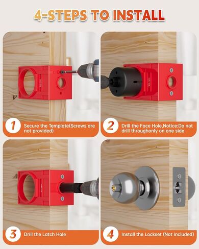 Door Hinge Jig and Door Lock Installation Kit, Aluminum Alloy Router Template for Hinge Mortising from 2.5" to 5" and Types of Square, 1/4", 5/8" Radius, Door Hole Drilling Kit for Knob and Deadbolt in Kuwait