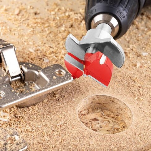 35mm Concealed Hinge Jig Kit, Aluminum Alloy + Plastic Drill Guide Template, Quick Center Location to Reduce Misalignment, for Cabinet Door Woodworking, Includes Drill Bit, Hex Key, Locator Plates in Kuwait