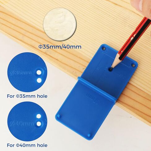 35mm Concealed Hinge Jig Kit, Aluminum Alloy + Plastic Drill Guide Template, Quick Center Location to Reduce Misalignment, for Cabinet Door Woodworking, Includes Drill Bit, Hex Key, Locator Plates in Kuwait