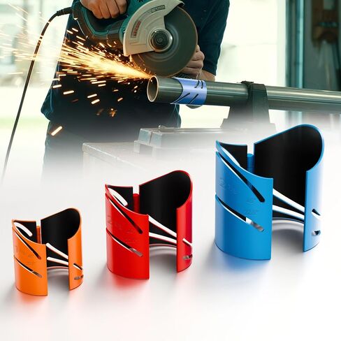 Metal Pipe Cutting Guide Kit, Pipe Saddle Template Cutting Guide | Suitable Pipe Diameters 1-7/8", 2-3/8", 2-7/8" | Markable 22.5°, 45°, 90° | Cross & Saddle Cuts | Anti-Shift Magnetic Liner in Kuwait