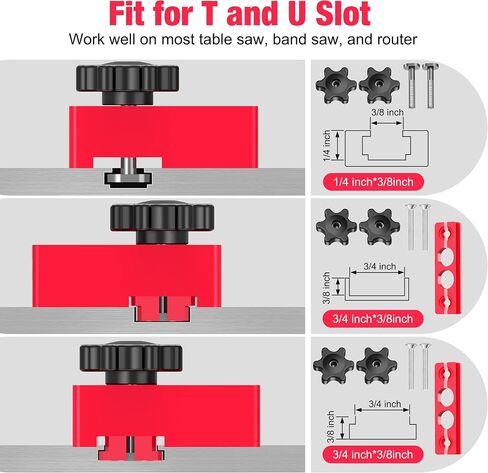 Thin Rip Jig – Table Saw Jig Guide for Repetitive Narrow Thin Strip Cuts, Fast Thin Ripping Guide for Table Saw, Band Saw, Router Table, Fits 3/8" x 3/4" T-Slot in Kuwait
