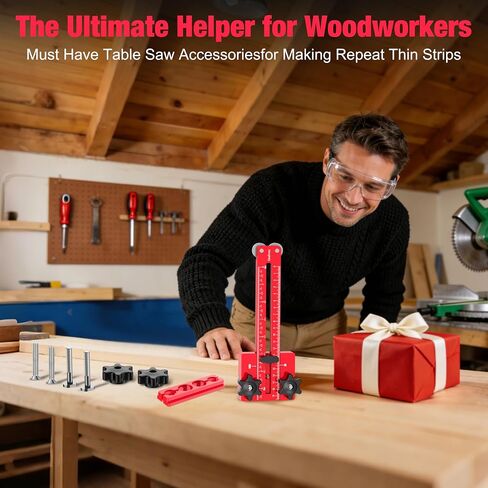 Thin Rip Jig – Table Saw Jig Guide for Repetitive Narrow Thin Strip Cuts, Fast Thin Ripping Guide for Table Saw, Band Saw, Router Table, Fits 3/8" x 3/4" T-Slot in Kuwait