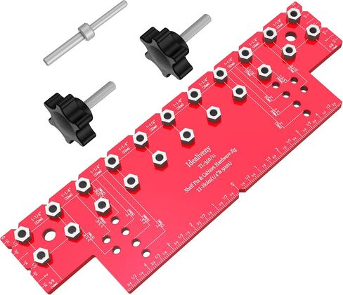 11-Hole Shelf Pin Jig, Dual-Diameter Compatible (1/4" & 5mm), Precision Positioning Drilling Guide, For Cabinet Shelf Installation in Kuwait