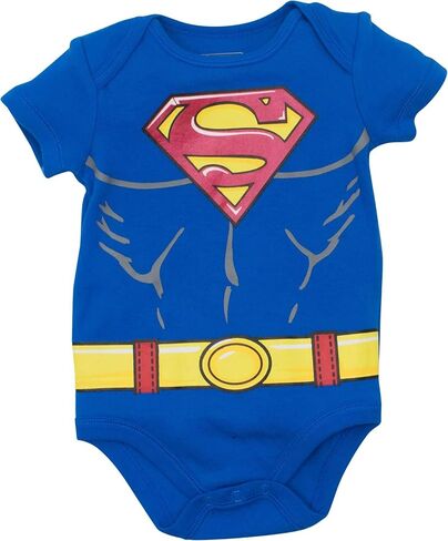 Justice League Baby Boys' 5 Pack Superhero Bodysuits - Batman Superman The Flash Aquaman & Green Lantern (3-6M) in Kuwait