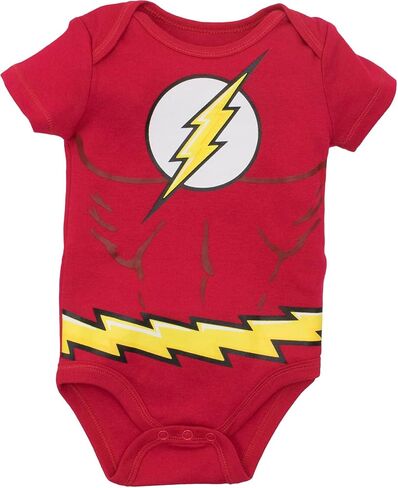 Justice League Baby Boys' 5 Pack Superhero Bodysuits - Batman Superman The Flash Aquaman & Green Lantern (3-6M) in Kuwait