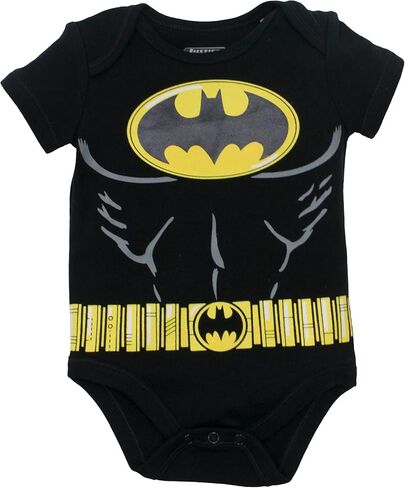 Justice League Baby Boys' 5 Pack Superhero Bodysuits - Batman Superman The Flash Aquaman & Green Lantern (3-6M) in Kuwait
