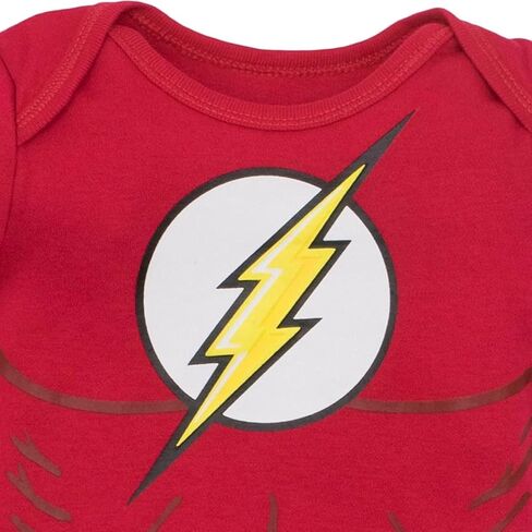 Justice League Baby Boys' 5 Pack Superhero Bodysuits - Batman Superman The Flash Aquaman & Green Lantern (3-6M) in Kuwait