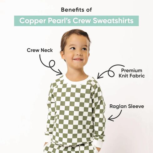 Copper Pearl Crew Sweatshirt: Ultra-Soft Gender Neutral Toddler Sweatshirt, Perfect Cozy, Classic Fit Baby Sweatshirt for Baby Boy Clothes and Baby Girl Clothes - Gray, 18-24m in Kuwait