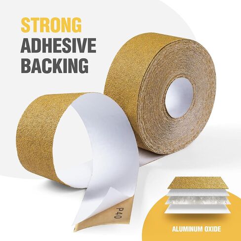40 Grit PSA Longboard Sandpaper 20 Yard Long Continuous Roll, 2-3/4" Wide Self Adhesive Stickyback Sanding Sheets for Automotive, Hand Sanding Blocks,Woodworking, Metal, Plastic in Kuwait