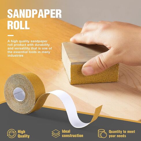 40 Grit PSA Longboard Sandpaper 20 Yard Long Continuous Roll, 2-3/4" Wide Self Adhesive Stickyback Sanding Sheets for Automotive, Hand Sanding Blocks,Woodworking, Metal, Plastic in Kuwait