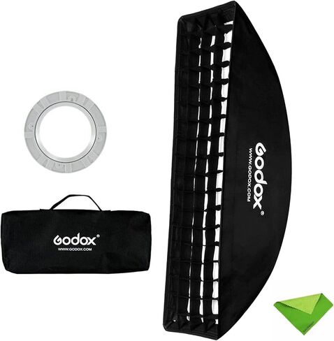 Godox 12"x 47"/30x120cm Strip Softbox Reflector Modifier with Honeycomb Grid Bowens Mount for Photo Strobe Studio Flash Softbox for Godox AD600BM SK400II MS300 AD400Pro VL150 SL150 w/Carrying Bag in Kuwait