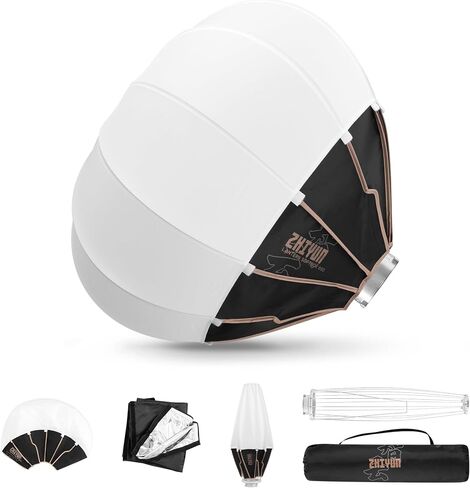 ZHIYUN 25.5inch/65cm/2.1ft Lantern Softbox with Bowens Mount | Professional Video Light Softbox for Photography Studio Video Recording Portraits Molus G200/ B-Series/ X100 X200 Series in Kuwait