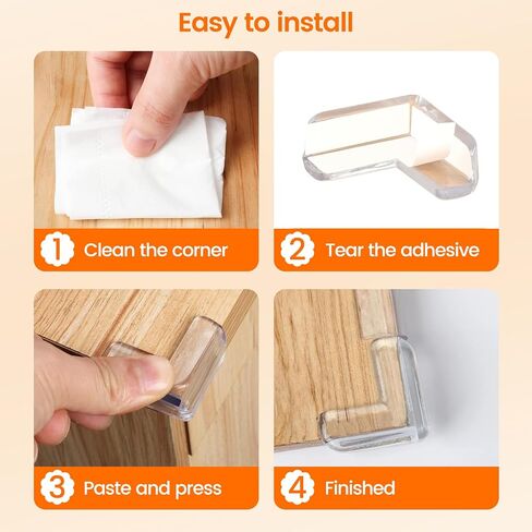 40 Pack Clear Corner Protector for Baby | Baby Proofing,Sharp Edges Guards, Office Classroom Home Furniture, Cabinet Window Bar Counter in Kuwait