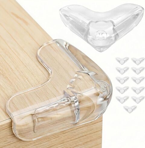 12 Pack Corner Protector for Baby,Shapes Baby Proof Corners and Edges, Furniture Edge Protector for Babies & Kids,Transparent Corner Protectors,Baby Safety Products to Baby Proof Corners and Edges in Kuwait