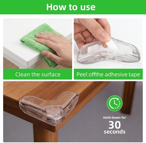 12 Pack Corner Protector for Baby,Shapes Baby Proof Corners and Edges, Furniture Edge Protector for Babies & Kids,Transparent Corner Protectors,Baby Safety Products to Baby Proof Corners and Edges in Kuwait