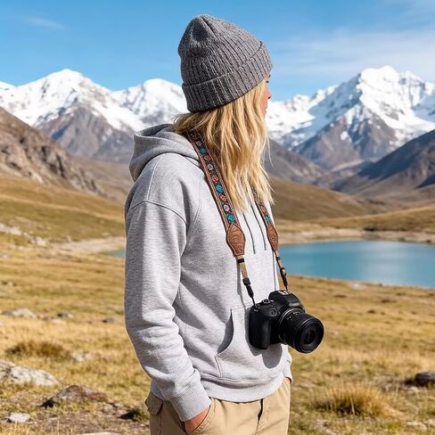 Camera Straps for Photographers, 1.5" Leather Camera Neck Strap, Quick Release Shoulder Camera Strap for All Cameras in Saudi Arabia