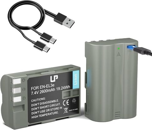 LP EN-EL3e Battery Charger Pack, Replacement for Nikon EN EL3e, EL3, EL3a, MH-18, MH-18a, MH-19, Compatible with Nikon D700, D300s, D300, D200, D100, D90, D80, D70s, D70, D50, MB-D200, MB-D10 & More in Saudi Arabia