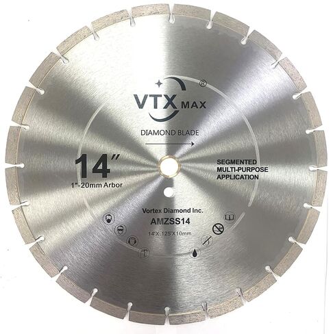 (5 Pack) VTXMax 14 inch Dry or Wet Cutting General Purpose Segmented High Speed Diamond Saw Blades for Concrete Stone Brick Masonry (14" - 5 pcs) in Kuwait
