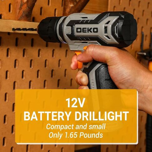 Power Drill Tool Set Kit: DEKOPRO Cordless Drill Tool Box with 12V Battery Electric Drill Driver for Home Hand Repair Power Tools Sets Drills Case in Kuwait