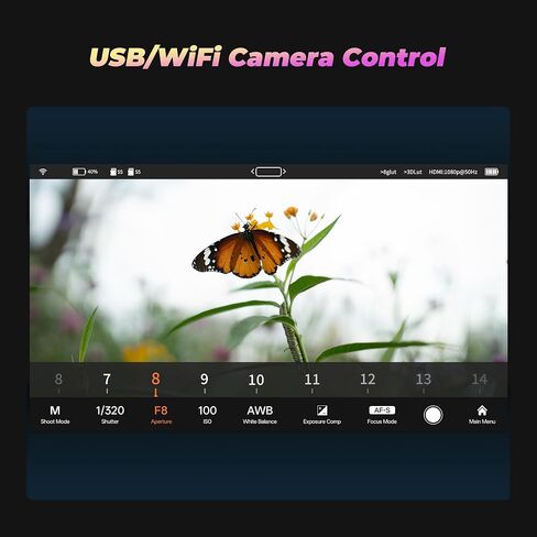 VILTROX New DC-550 PRO II Touchscreen Camera Field Monitor | USB/WiFi Control, Onion Skin Overlay, 4K HDMI In&Out, 1400nits Screen, 3D LUT/Waveform/False Color, Multiple Power Options in Kuwait