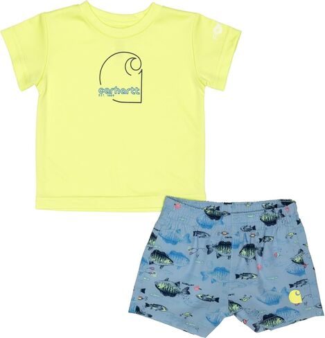 Carhartt Toddler Baby Boys Graphic Short Sleeve T-Shirt and Woven Shorts Set in Kuwait