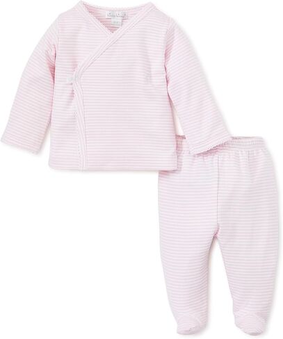 Kissy Kissy Baby Boys and Girls 100% Pima Cotton Simple Stripes Footed Pant Set in Kuwait
