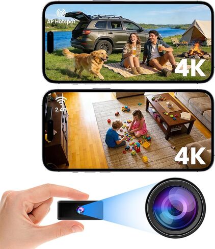 UCOCARE No WiFi Security Camera, 4K Mini Camera Works with or Without WiFi, Wireless Small Cameras with Night Vision, Magnetic Mount, for Home Indoor Outdoor Security in Kuwait