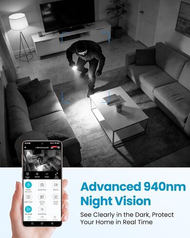 UCOCARE No WiFi Security Camera, 4K Mini Camera Works with or Without WiFi, Wireless Small Cameras with Night Vision, Magnetic Mount, for Home Indoor Outdoor Security in Kuwait