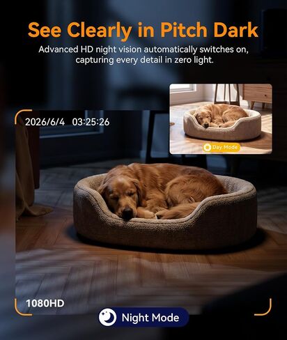 4K Wireless WiFi Security Camera, Indoor Camera with Clock with App Control, Nanny Cam for Home, AI Motion Detection, Loop Recording, Night Vision, Local & Cloud Storage in Kuwait